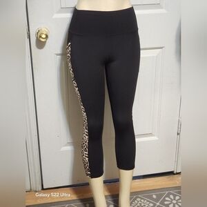 ZYIA Black Leopard Accent Leggings